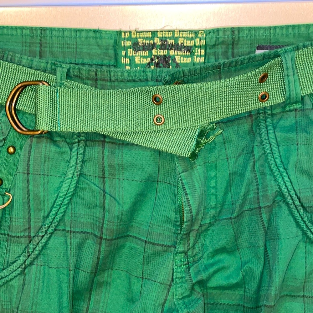 Etzo Denim cargo shorts.